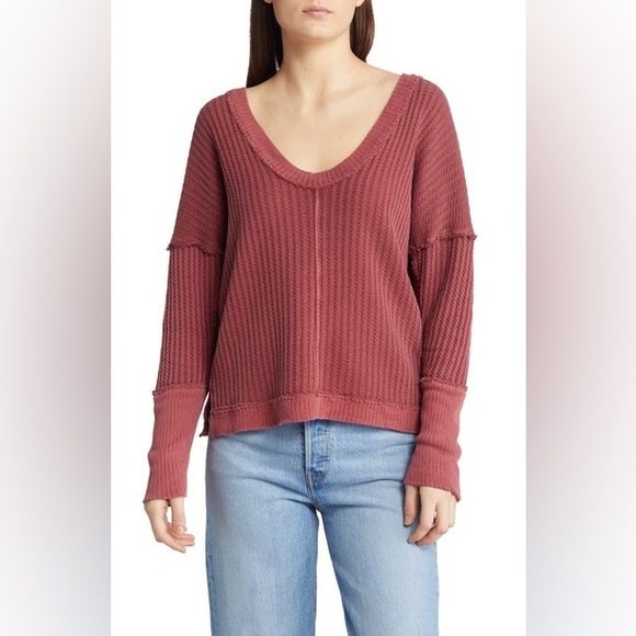 Free People We The Free new magic waffle knit thermal top - Picture 4 of 7